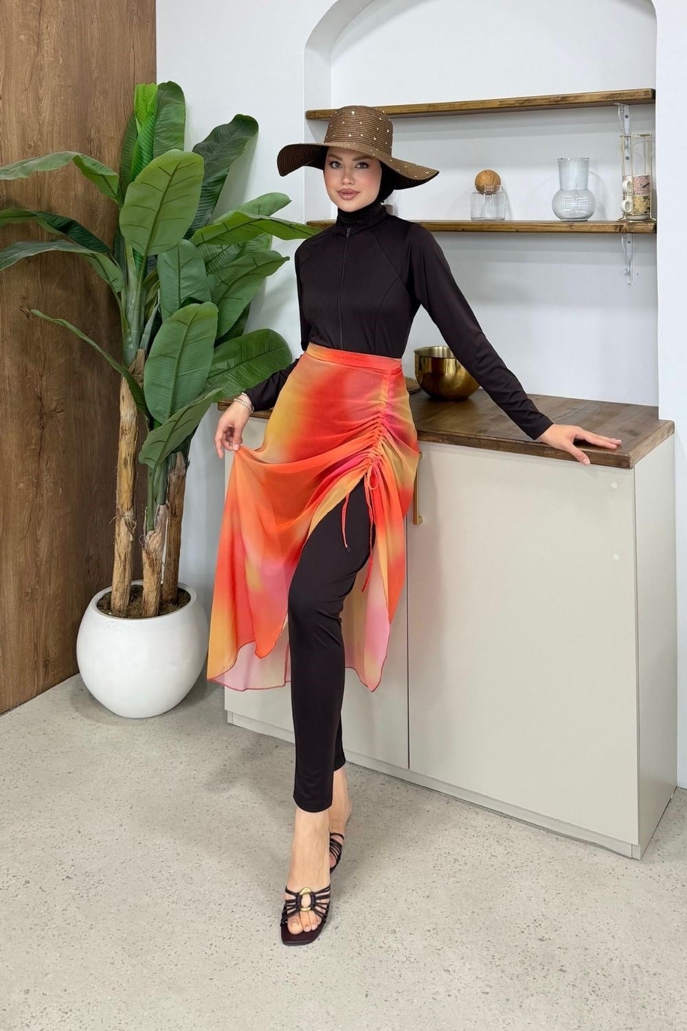 Büzgülü 3'lü Mayo Turuncu 90160 