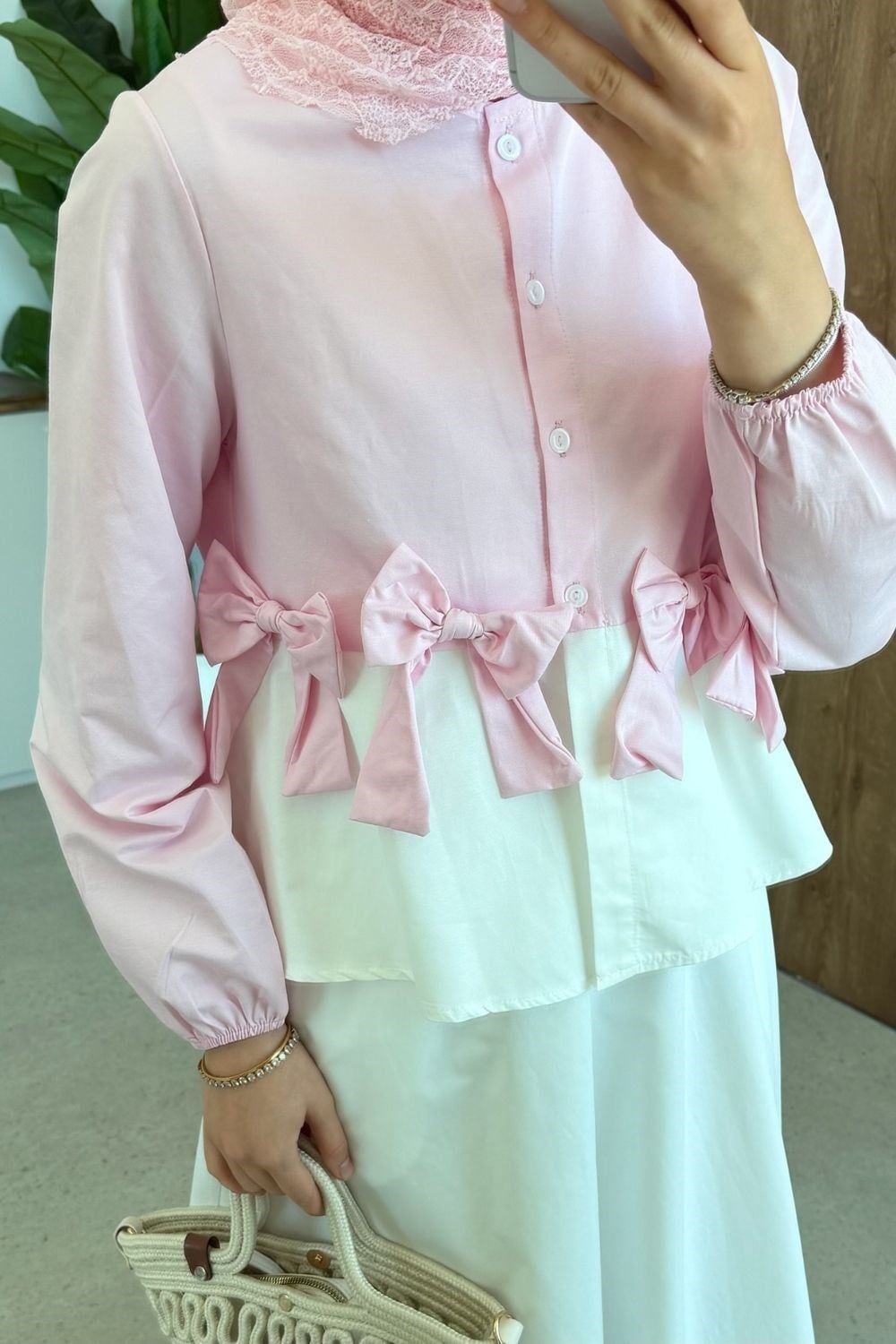 Kurdele Etekli Takım Pembe 90163 