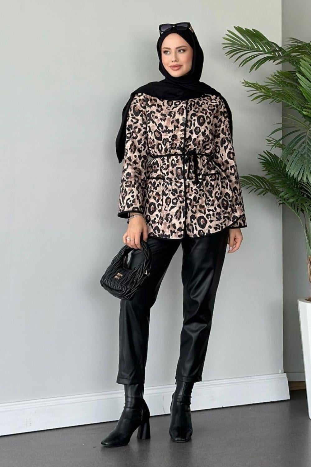 Daniel Leopar Desenli Ceket Siyah 9309 