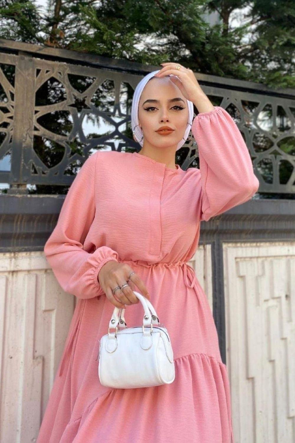 Leydi Airobin Elbise Pudra 9519 