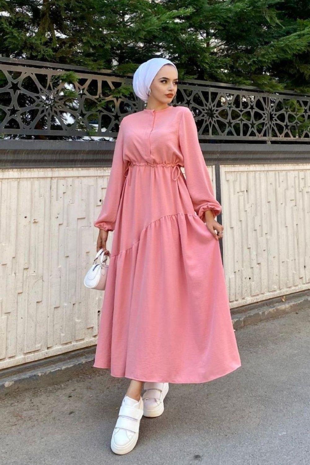 Leydi Airobin Elbise Pudra 9519 