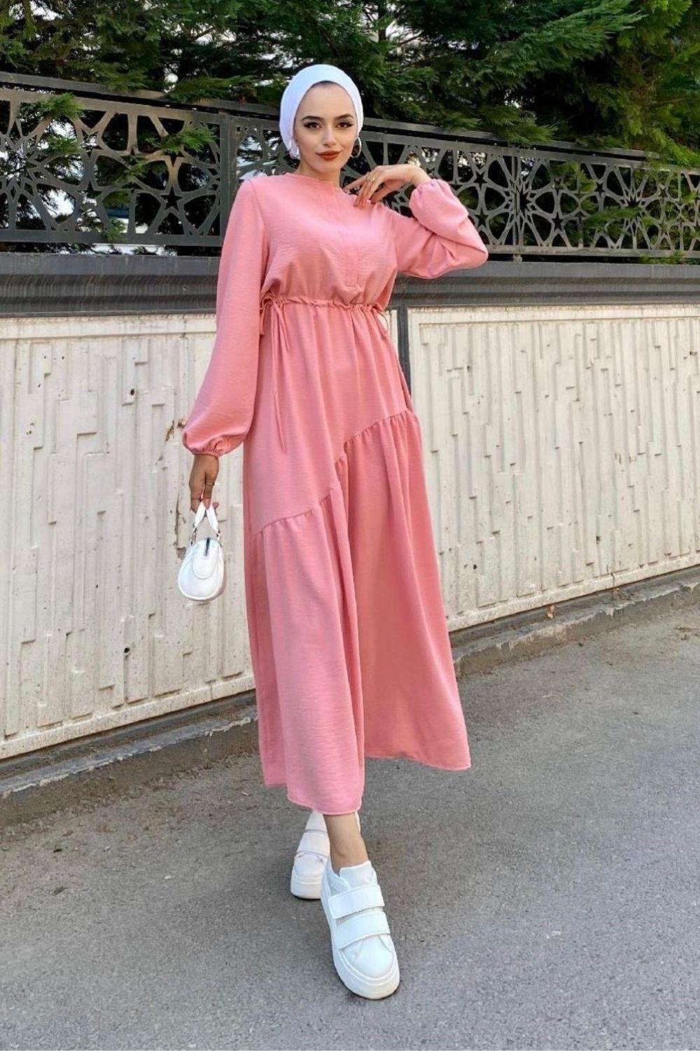 Leydi Airobin Elbise Pudra 9519 