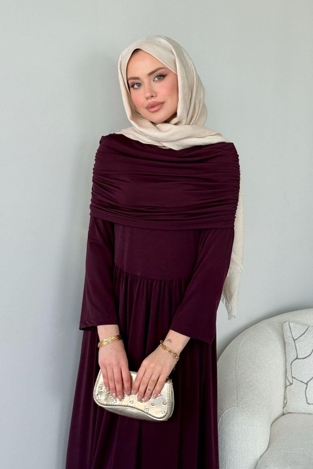 Süma Elbise Mürdüm 9611 