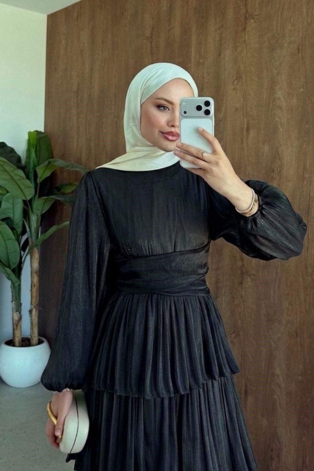 Zümra Kat Kat Elbise Siyah 9657 