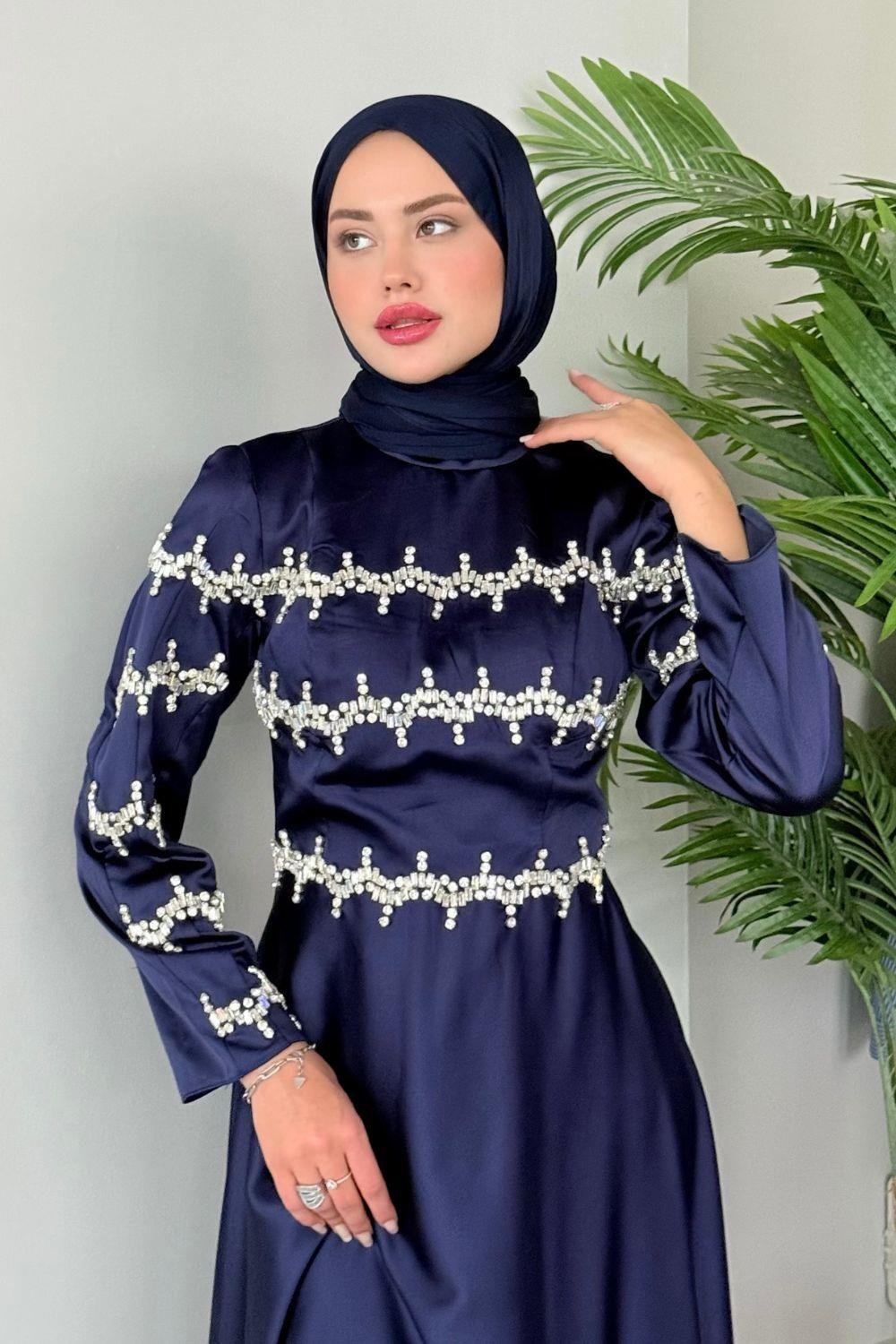 Yolansa Abiye Lacivert 9666 