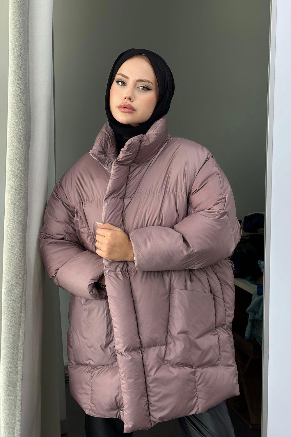 Cepli Şişme Mont Gül Kurusu 9797 