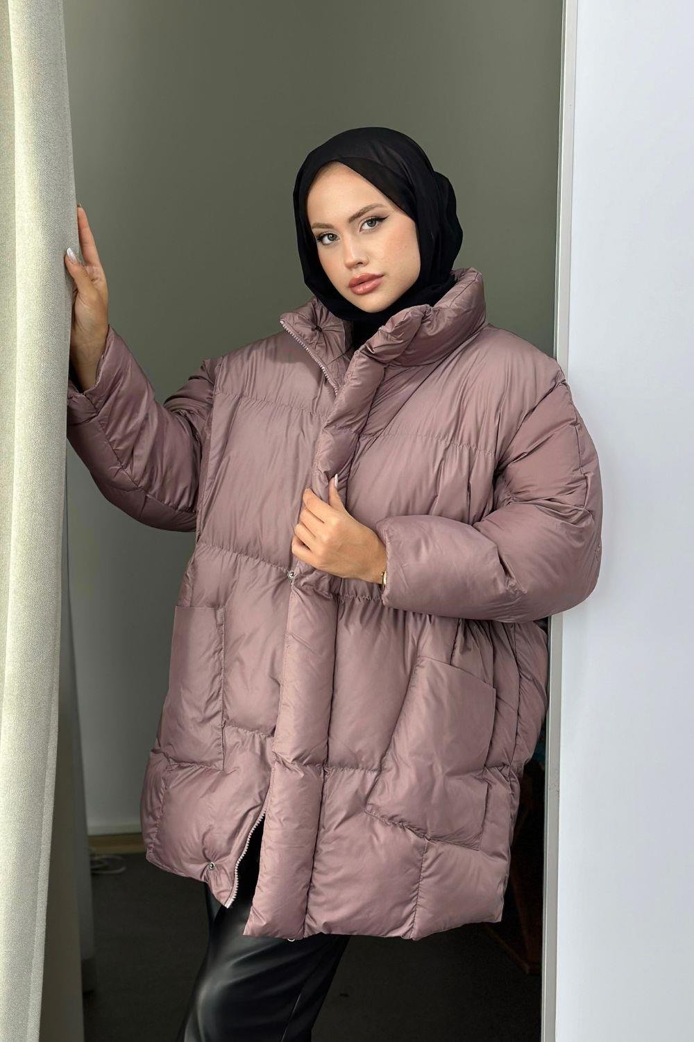 Cepli Şişme Mont Gül Kurusu 9797 