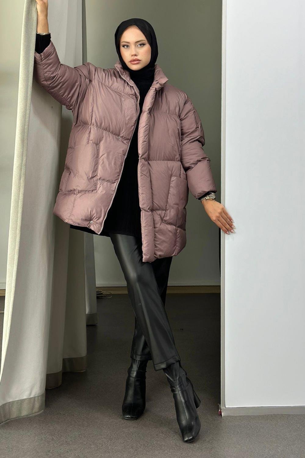 Cepli Şişme Mont Gül Kurusu 9797 