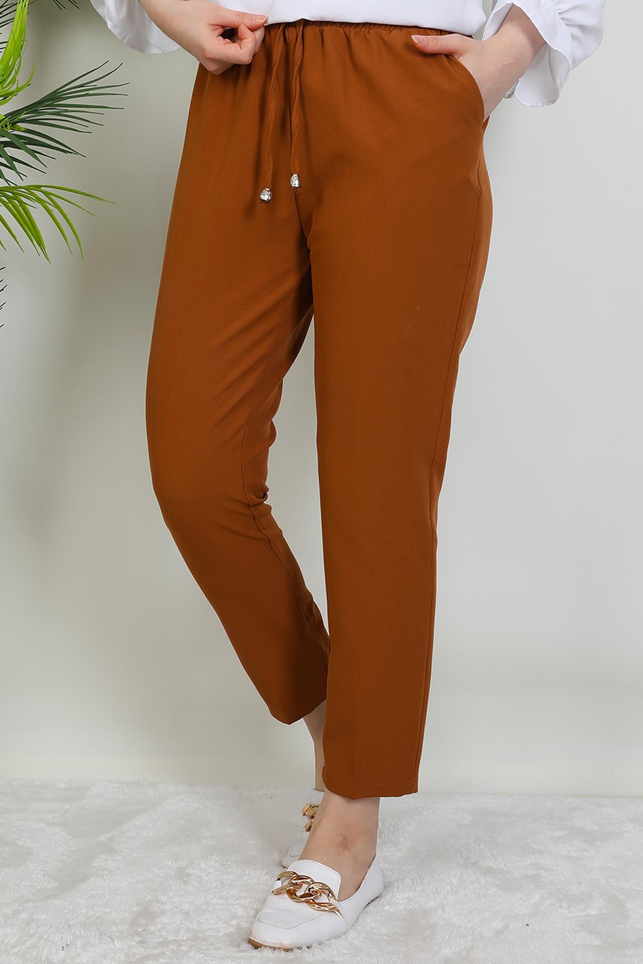 Beli Lastikli Pantolon Hardal