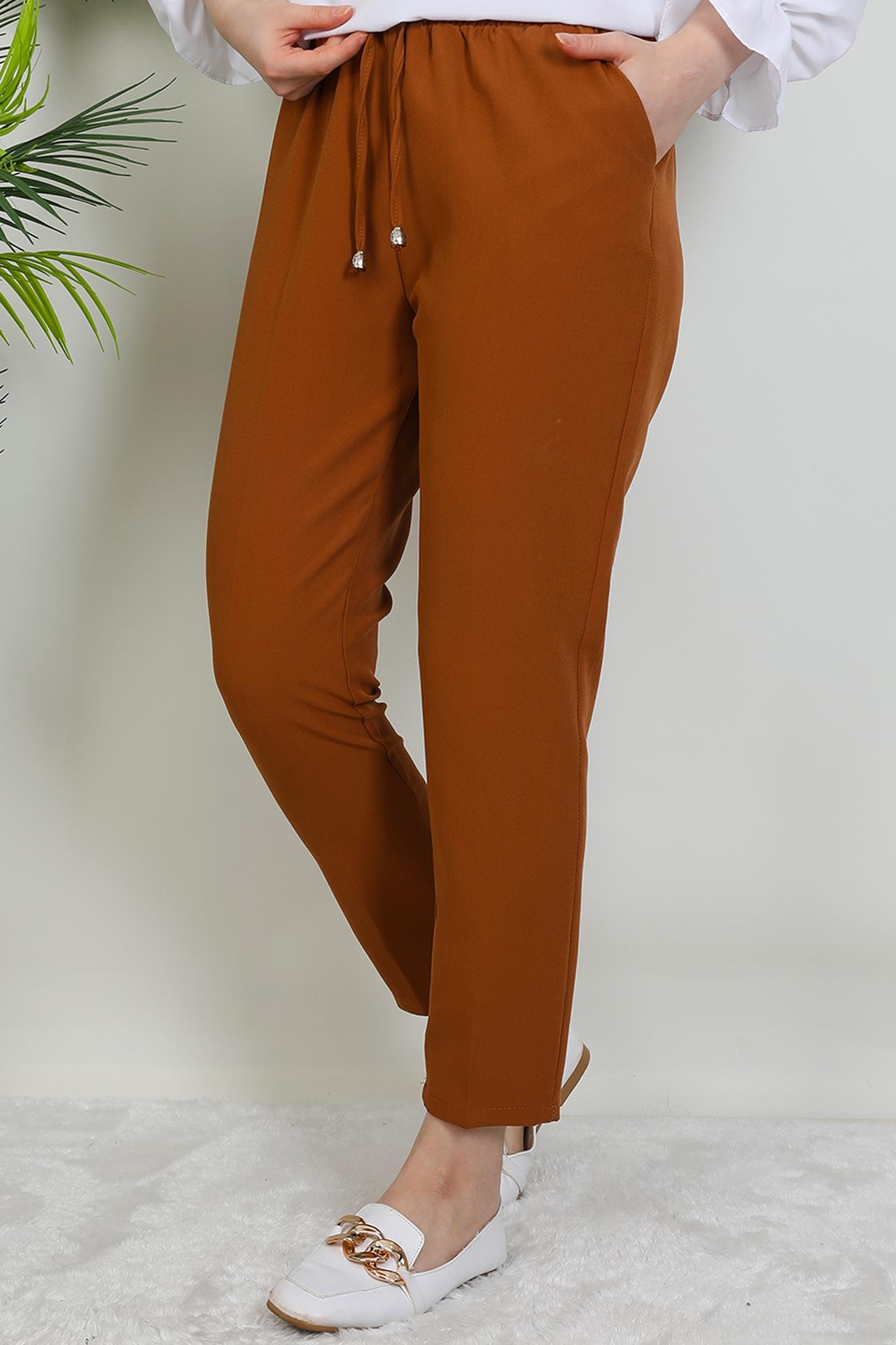 Beli Lastikli Pantolon Hardal