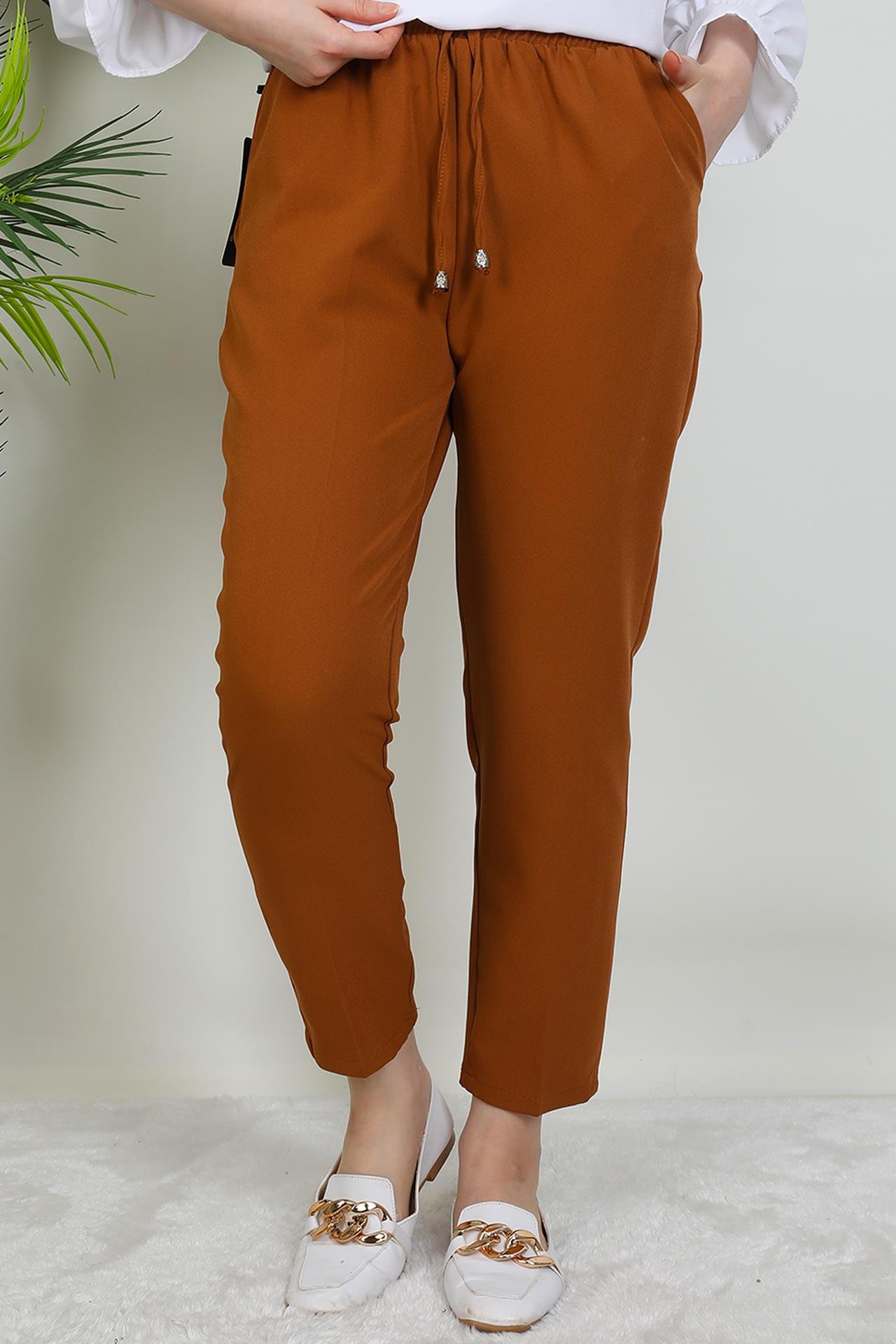 Beli Lastikli Pantolon Hardal
