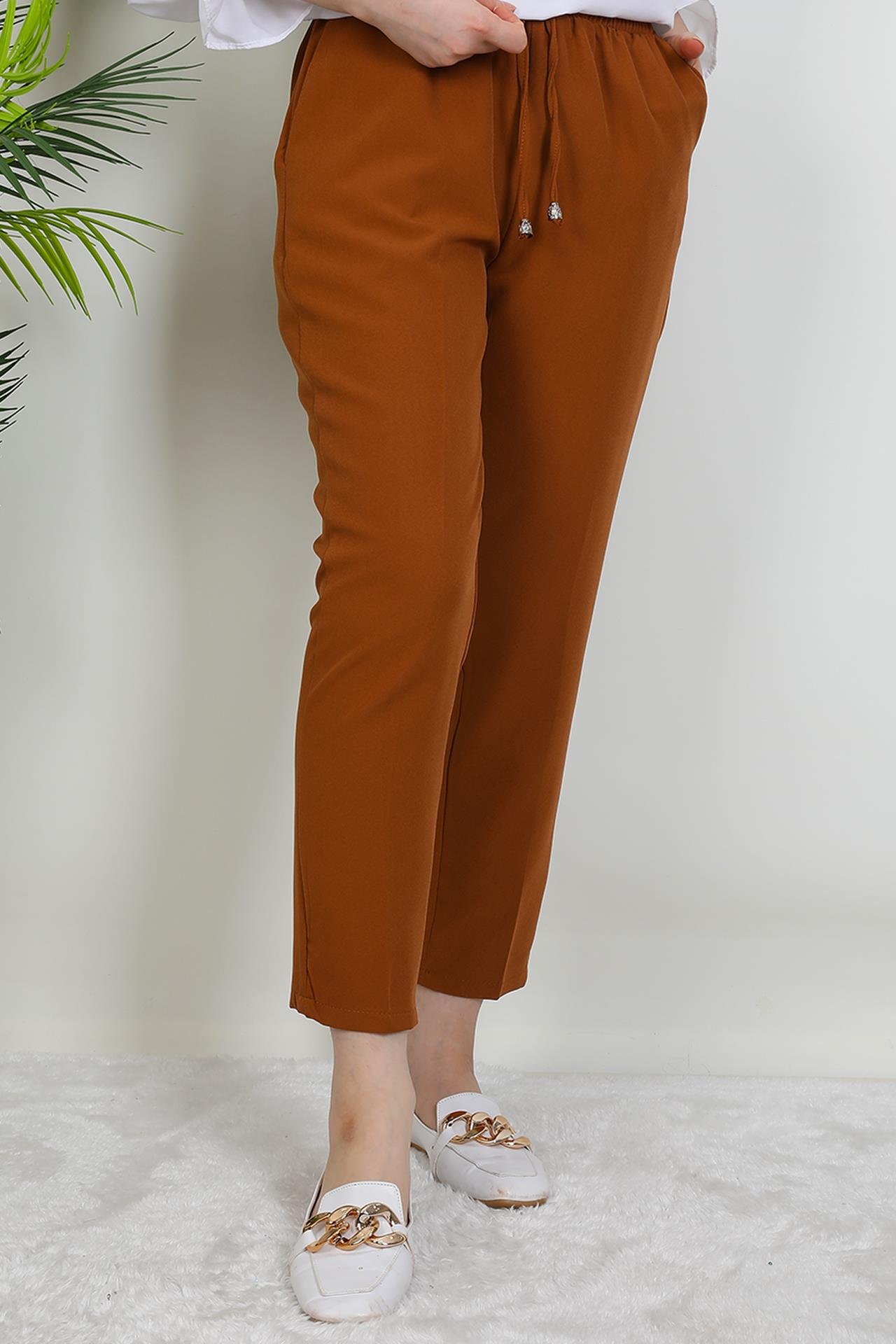 Beli Lastikli Pantolon Hardal
