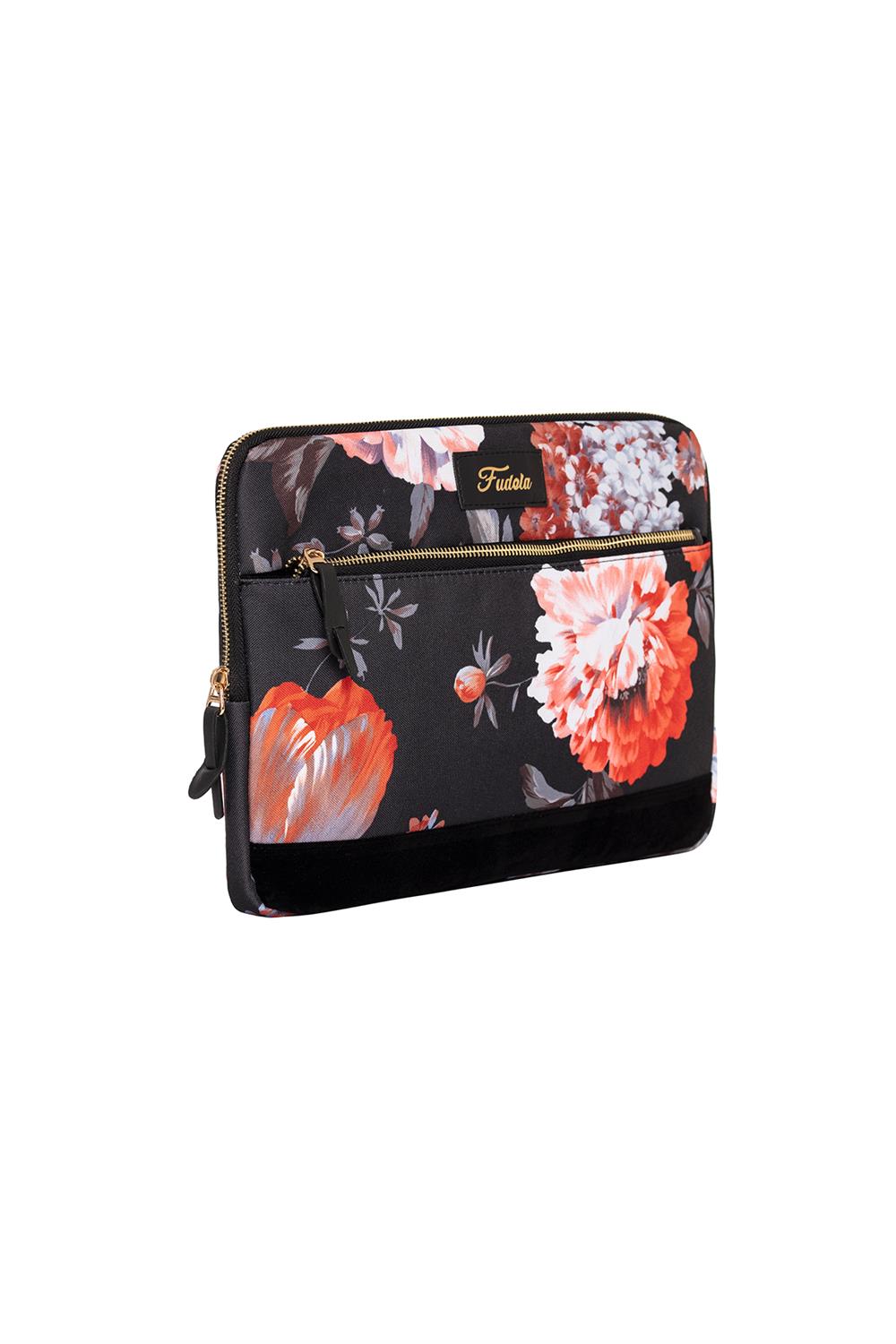 Fudela 13-14 inch Black Roses Macbook- Laptop Bag