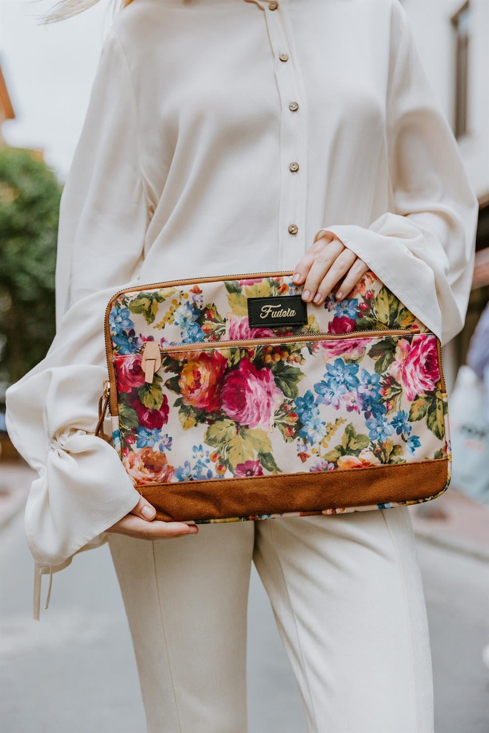 Fudela 13-14 inch Flowers Macbook- Laptop Bag
