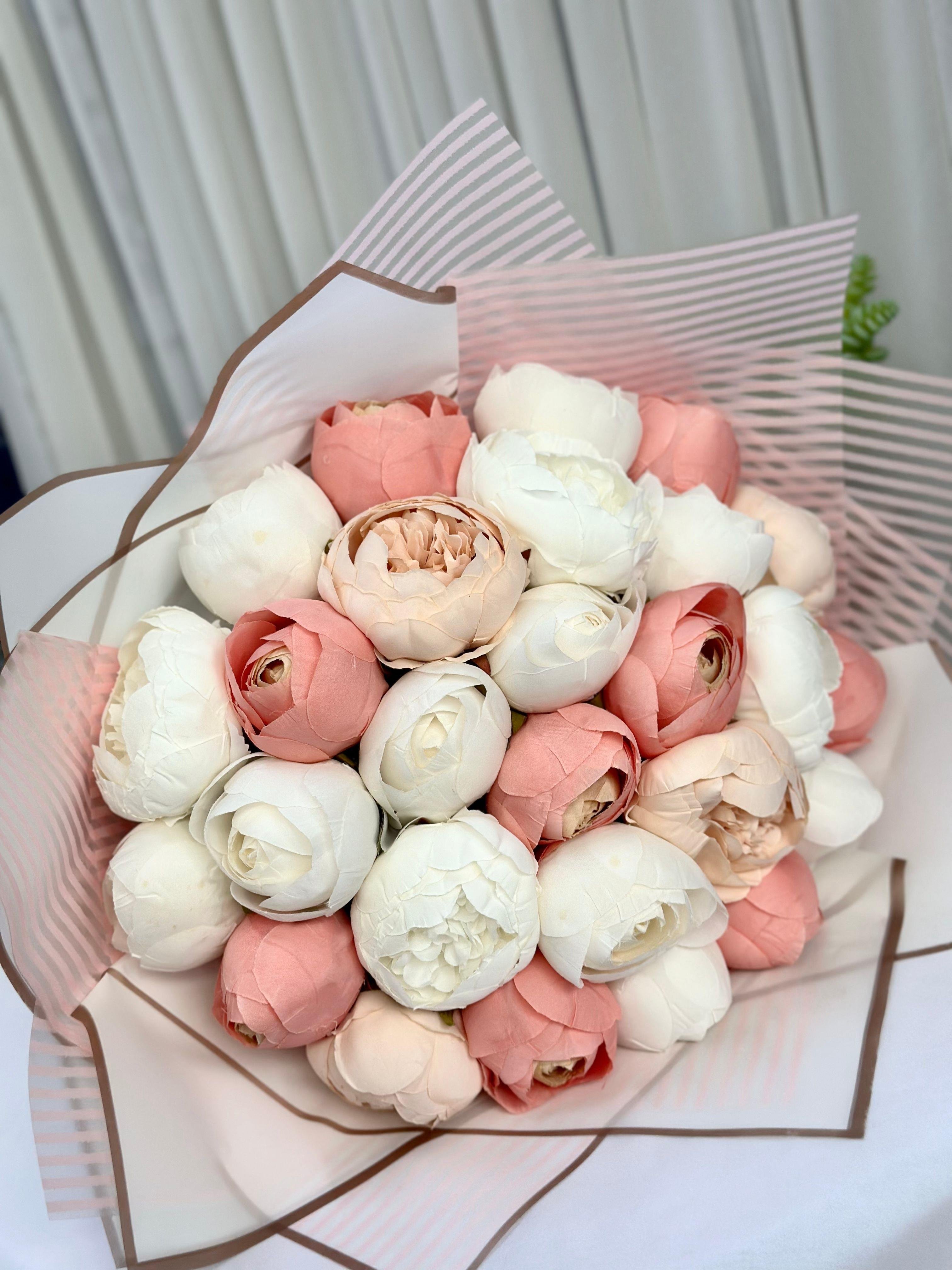 Lüks Şakayık Soft Pembe İsteme Çiçeği Aranjman Söz Nişan Çiçeği