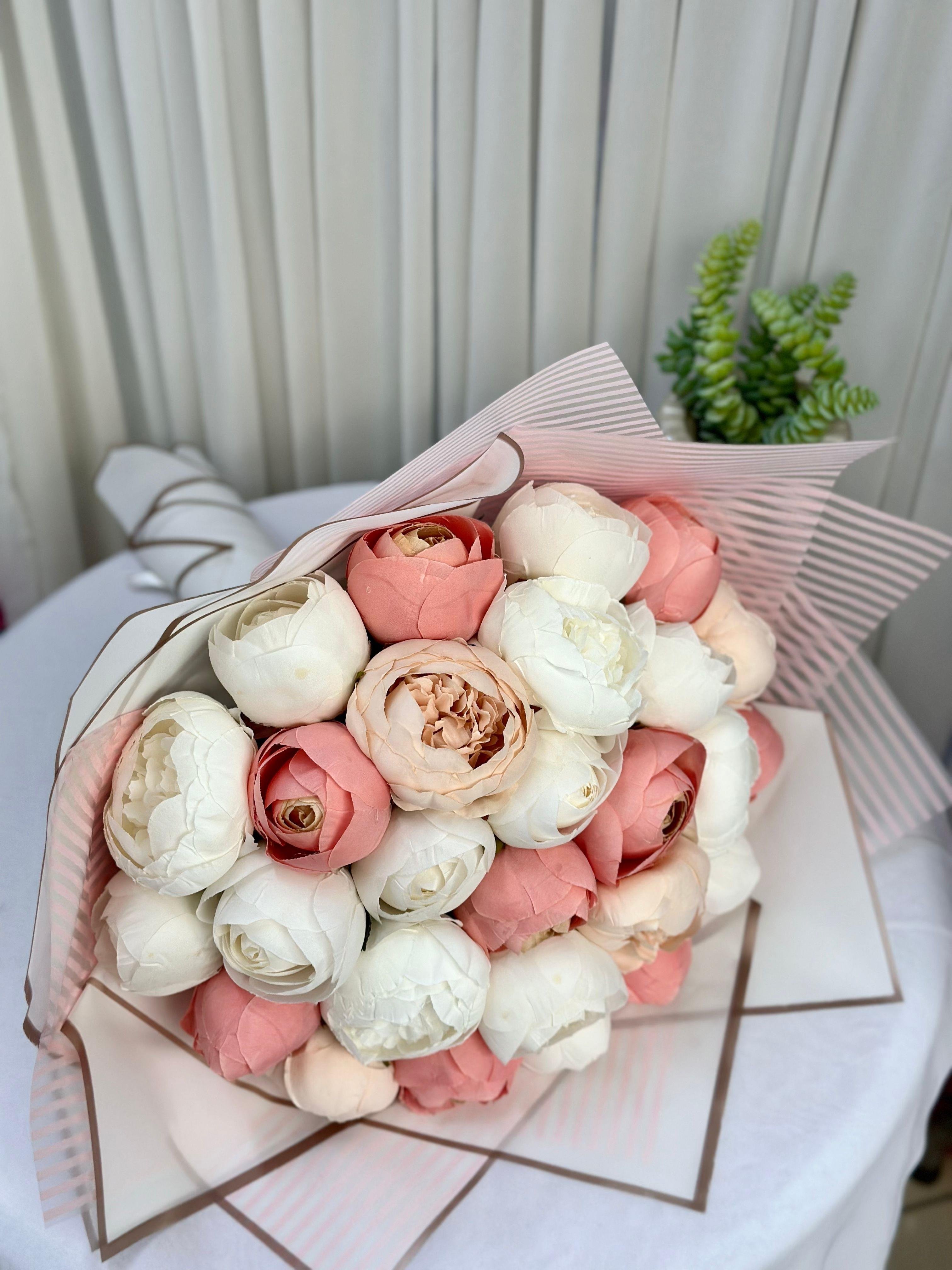 Lüks Şakayık Soft Pembe İsteme Çiçeği Aranjman Söz Nişan Çiçeği