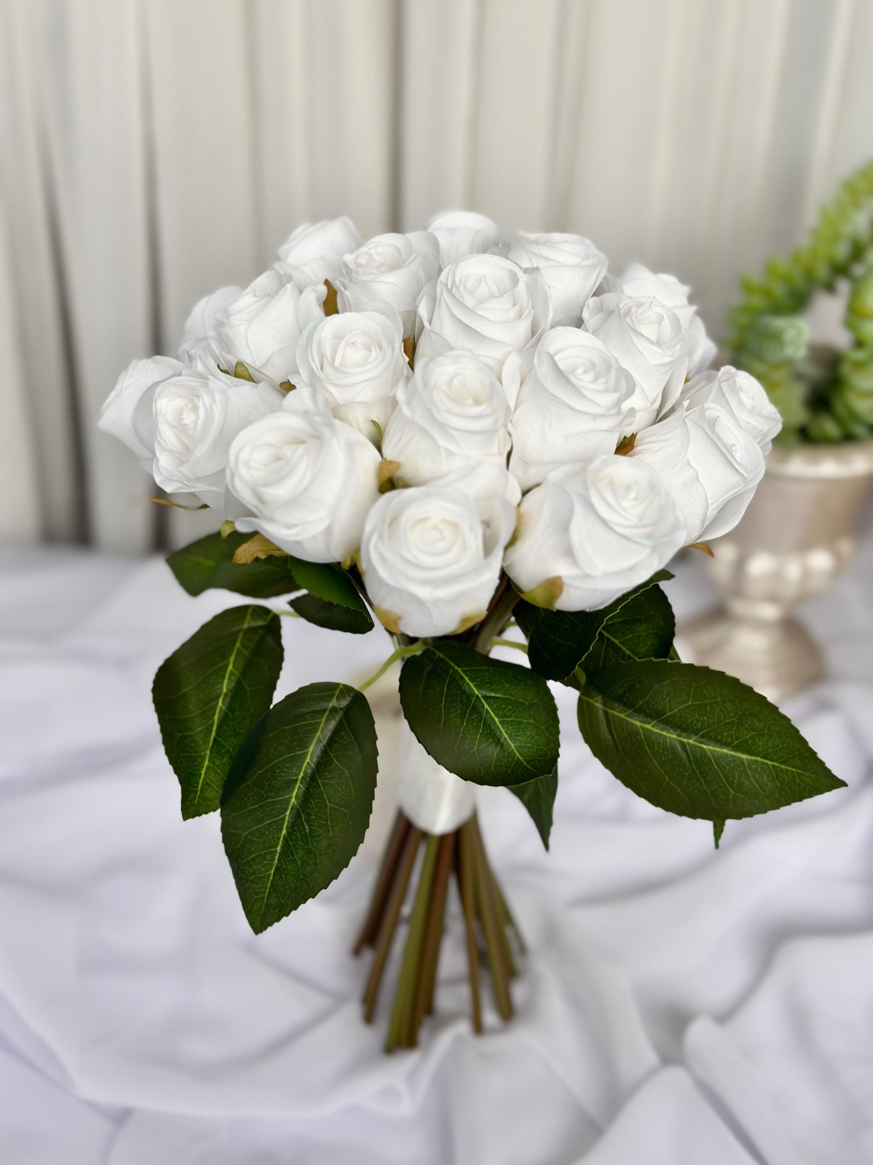 Premium Beyaz Gül Gelin Buketi Damat Yaka Çiçeği