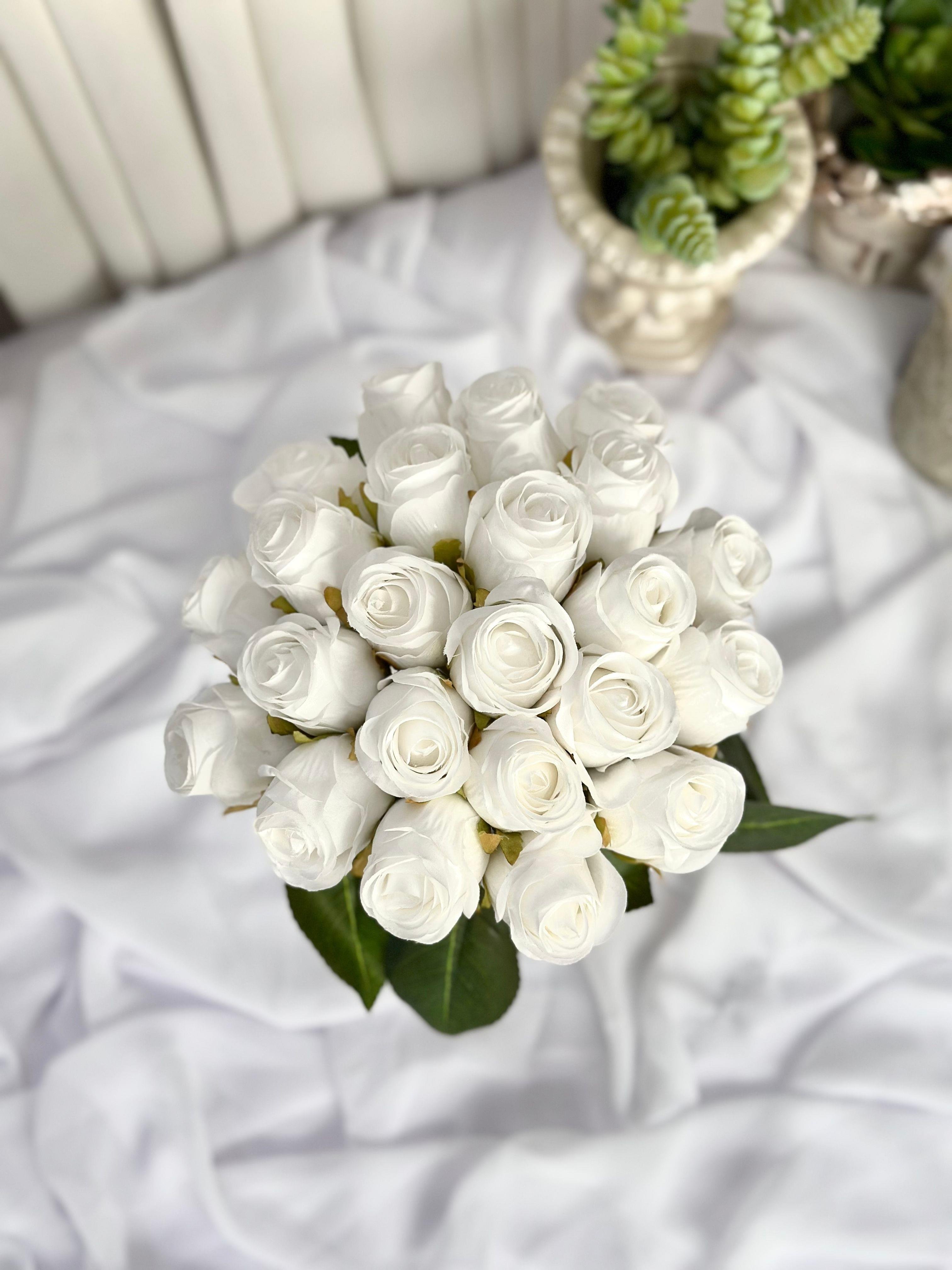 Premium Beyaz Gül Gelin Buketi Damat Yaka Çiçeği