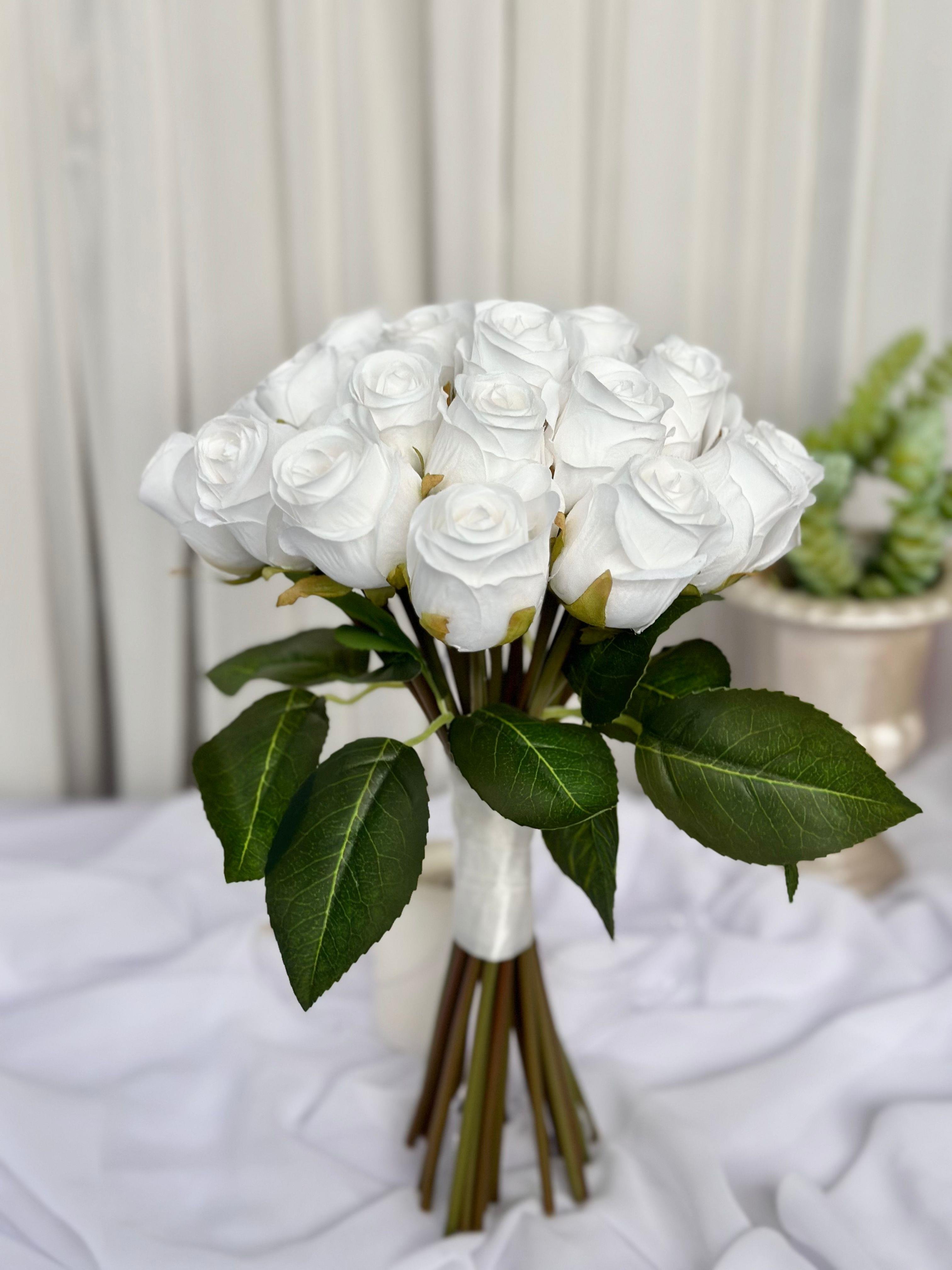 Premium Beyaz Gül Gelin Buketi Damat Yaka Çiçeği