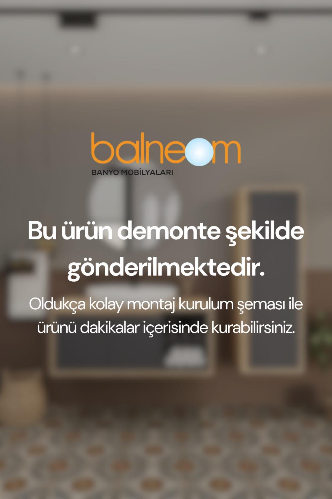 Balneom Banyo Gül 100 Cm Banyo Dolabı Ayna Lavabo _Banyo Gül 100 Cm DEMONTE Banyo Dolabı Ayna Lavabo | Balneom_BALNEOM_GÜL ANTRASİT 100 DEMONTE