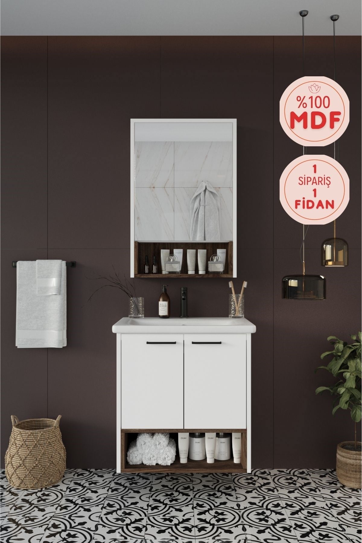 Balneom Banyo Karanfil 65 Cm Beyaz Lavabolu Banyo Dolabı Aynalı Üst Dolap _Balneom Banyo Karanfil 65 Cm Beyaz Lavabolu Banyo Dolabı Aynalı Üst Dolap  | En Uygun Fiyatlarla Balneom.com Online Mağazasında | KARANFİL BEYAZ 65 | Banyo Dolabında Kalitenin Adresi _BALNEOM_KARANFİL BEYAZ 65
