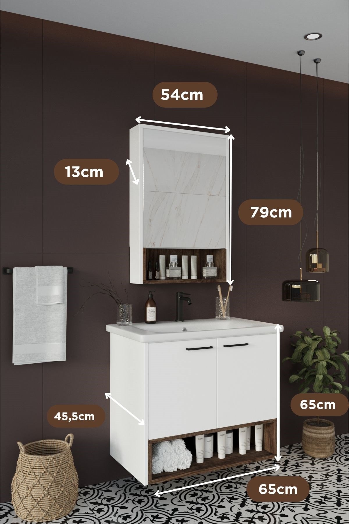 Balneom Banyo Karanfil 65 Cm Beyaz Lavabolu Banyo Dolabı Aynalı Üst Dolap _Balneom Banyo Karanfil 65 Cm Beyaz Lavabolu Banyo Dolabı Aynalı Üst Dolap  | En Uygun Fiyatlarla Balneom.com Online Mağazasında | KARANFİL BEYAZ 65 | Banyo Dolabında Kalitenin Adresi _BALNEOM_KARANFİL BEYAZ 65