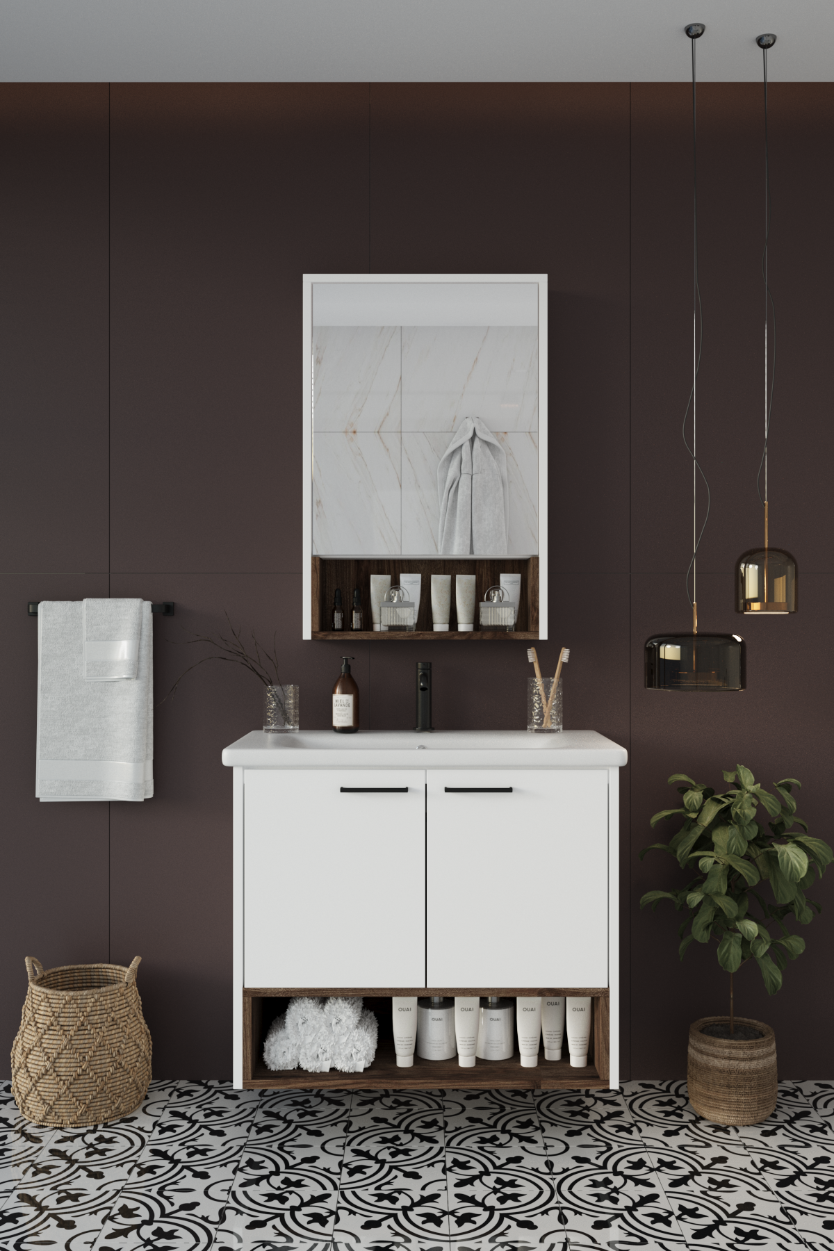 Balneom Banyo Karanfil 80 Cm Beyaz Lavabolu Banyo Dolabı Aynalı Üst Dolap _Balneom Banyo Karanfil 80 Cm Beyaz Lavabolu Banyo Dolabı Aynalı Üst Dolap  | En Uygun Fiyatlarla Balneom.com Online Mağazasında | KARANFİL BEYAZ 80  | Banyo Dolabında Kalitenin Adresi _BALNEOM_KARANFİL BEYAZ 80 