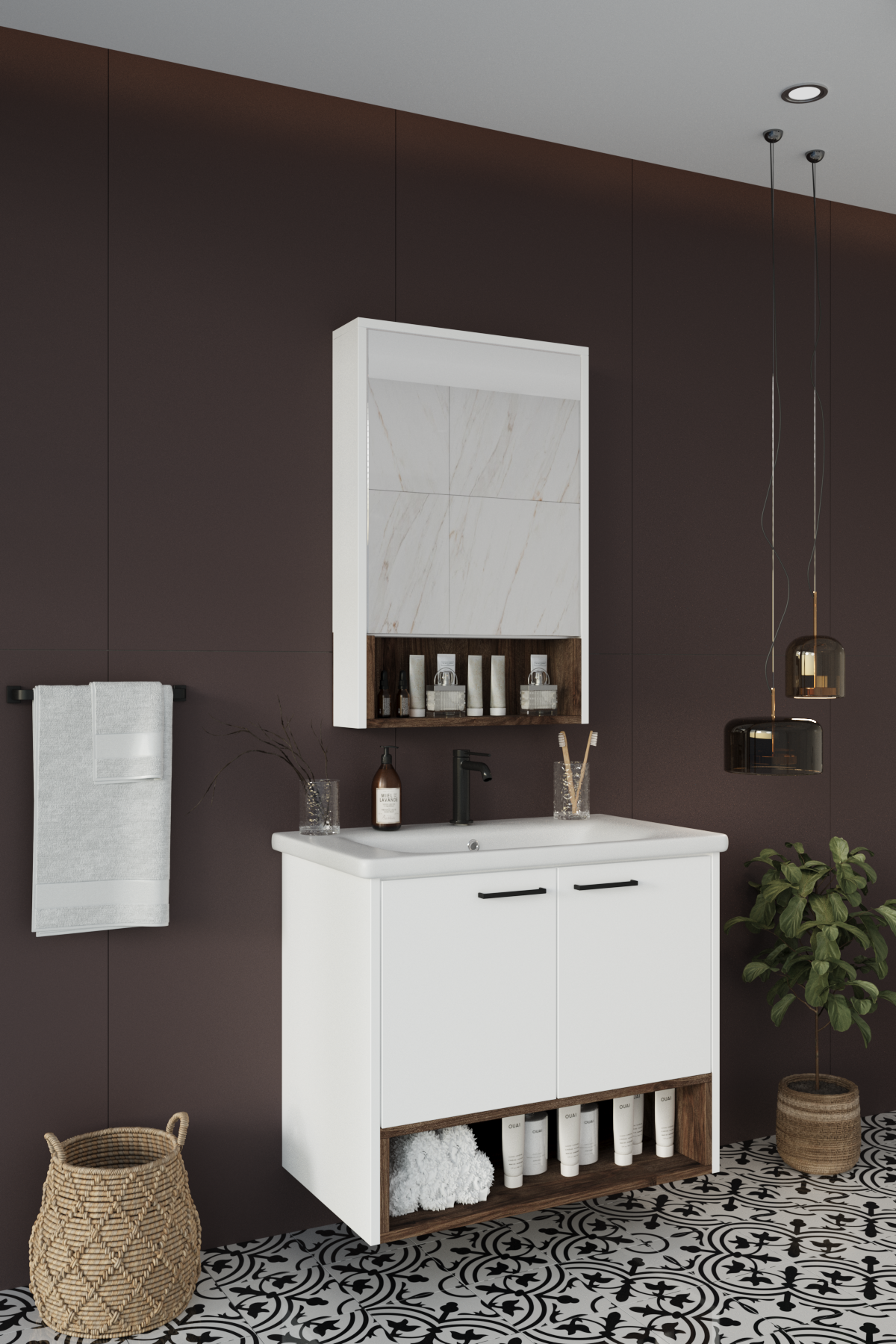 Balneom Banyo Karanfil 80 Cm Beyaz Lavabolu Banyo Dolabı Aynalı Üst Dolap _Balneom Banyo Karanfil 80 Cm Beyaz Lavabolu Banyo Dolabı Aynalı Üst Dolap  | En Uygun Fiyatlarla Balneom.com Online Mağazasında | KARANFİL BEYAZ 80  | Banyo Dolabında Kalitenin Adresi _BALNEOM_KARANFİL BEYAZ 80 