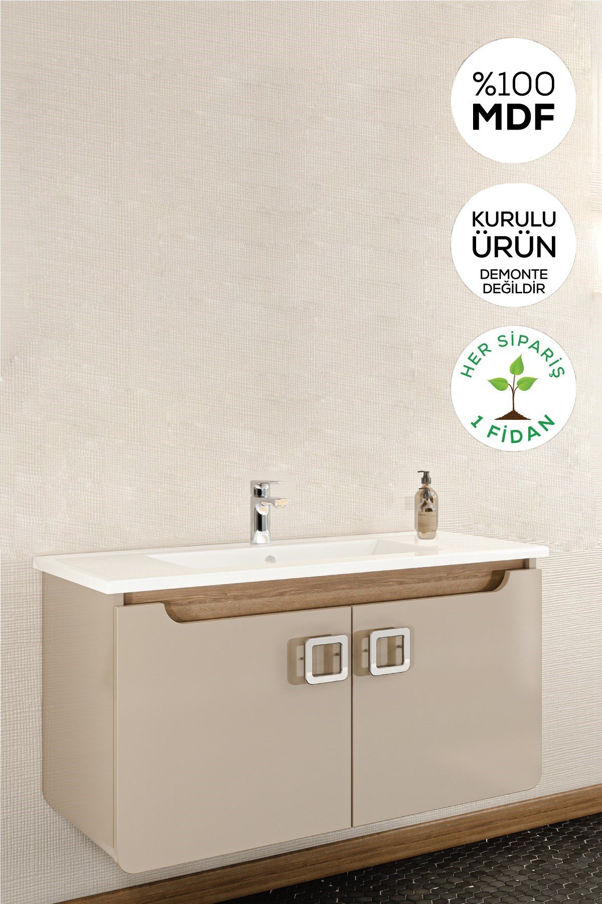 Balneom Banyo Selvi 65 Cm Banyo Alt Dolabı Lavabo 