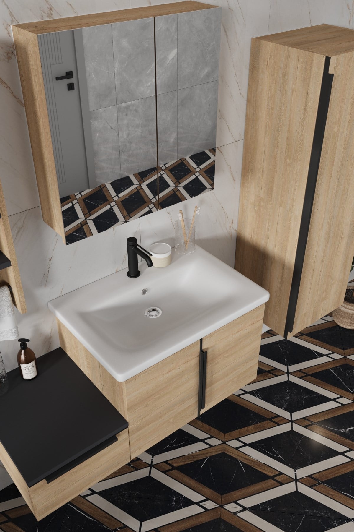 Balneom Banyo Zakkum 100 cm Banyo Dolabı Aynalı Üst Dolap Boy Dolabı ve Rafı_Balneom Banyo Zakkum 100 cm Banyo Dolabı Aynalı Üst Dolap Boy Dolabı ve Rafı | En Uygun Fiyatlarla Balneom.com Online Mağazasında | ZAKKUM 100 SET DEMONTE | Banyo Dolabında Kalitenin Adresi _BALNEOM_ZAKKUM 100 SET DEMONTE