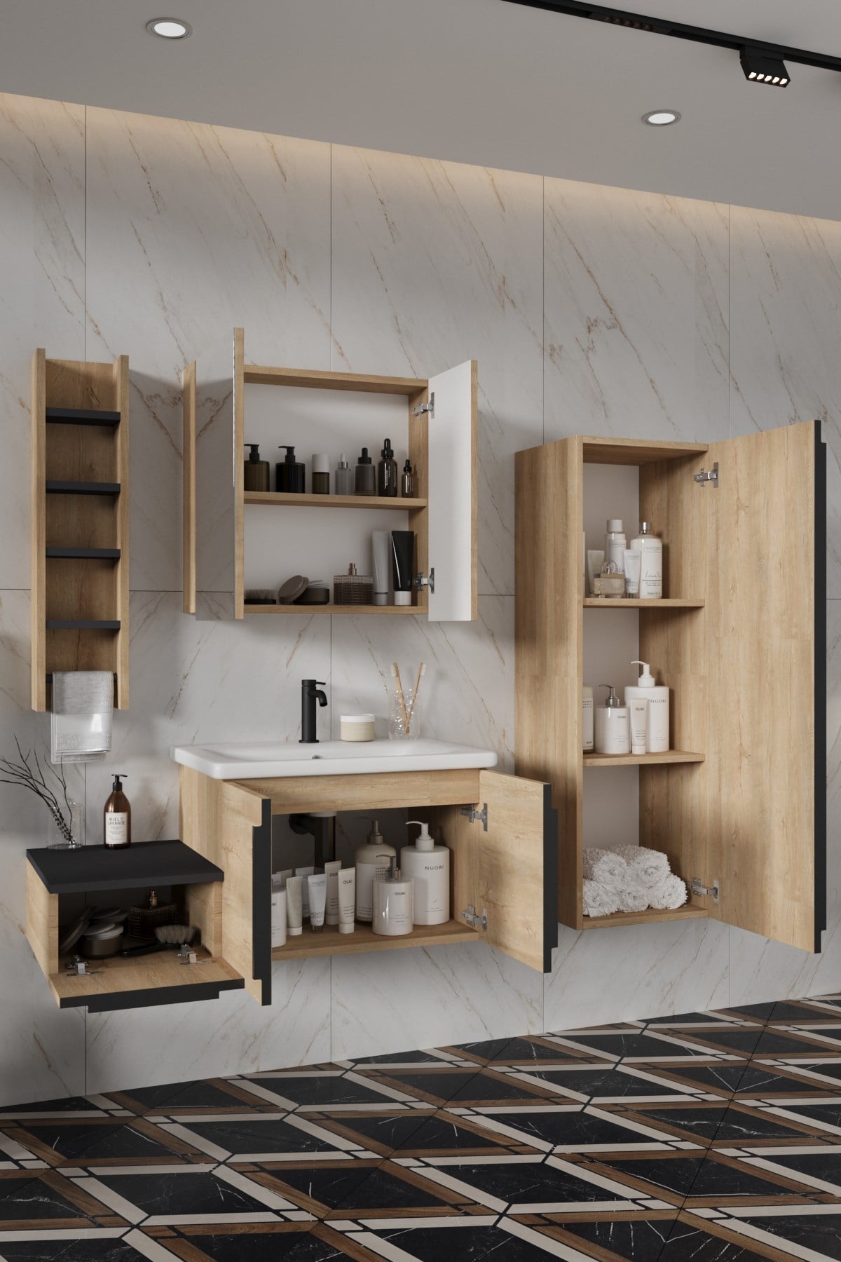 Balneom Banyo Zakkum 100 cm Banyo Dolabı Aynalı Üst Dolap Boy Dolabı ve Rafı_Balneom Banyo Zakkum 100 cm Banyo Dolabı Aynalı Üst Dolap Boy Dolabı ve Rafı | En Uygun Fiyatlarla Balneom.com Online Mağazasında | ZAKKUM 100 SET DEMONTE | Banyo Dolabında Kalitenin Adresi _BALNEOM_ZAKKUM 100 SET DEMONTE