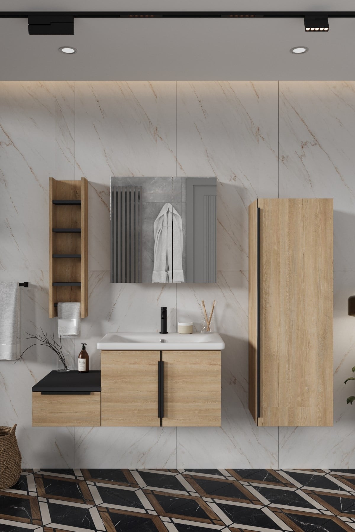 Balneom Banyo Zakkum 100 cm Banyo Dolabı Aynalı Üst Dolap Boy Dolabı ve Rafı_Balneom Banyo Zakkum 100 cm Banyo Dolabı Aynalı Üst Dolap Boy Dolabı ve Rafı | En Uygun Fiyatlarla Balneom.com Online Mağazasında | ZAKKUM 100 SET DEMONTE | Banyo Dolabında Kalitenin Adresi _BALNEOM_ZAKKUM 100 SET DEMONTE