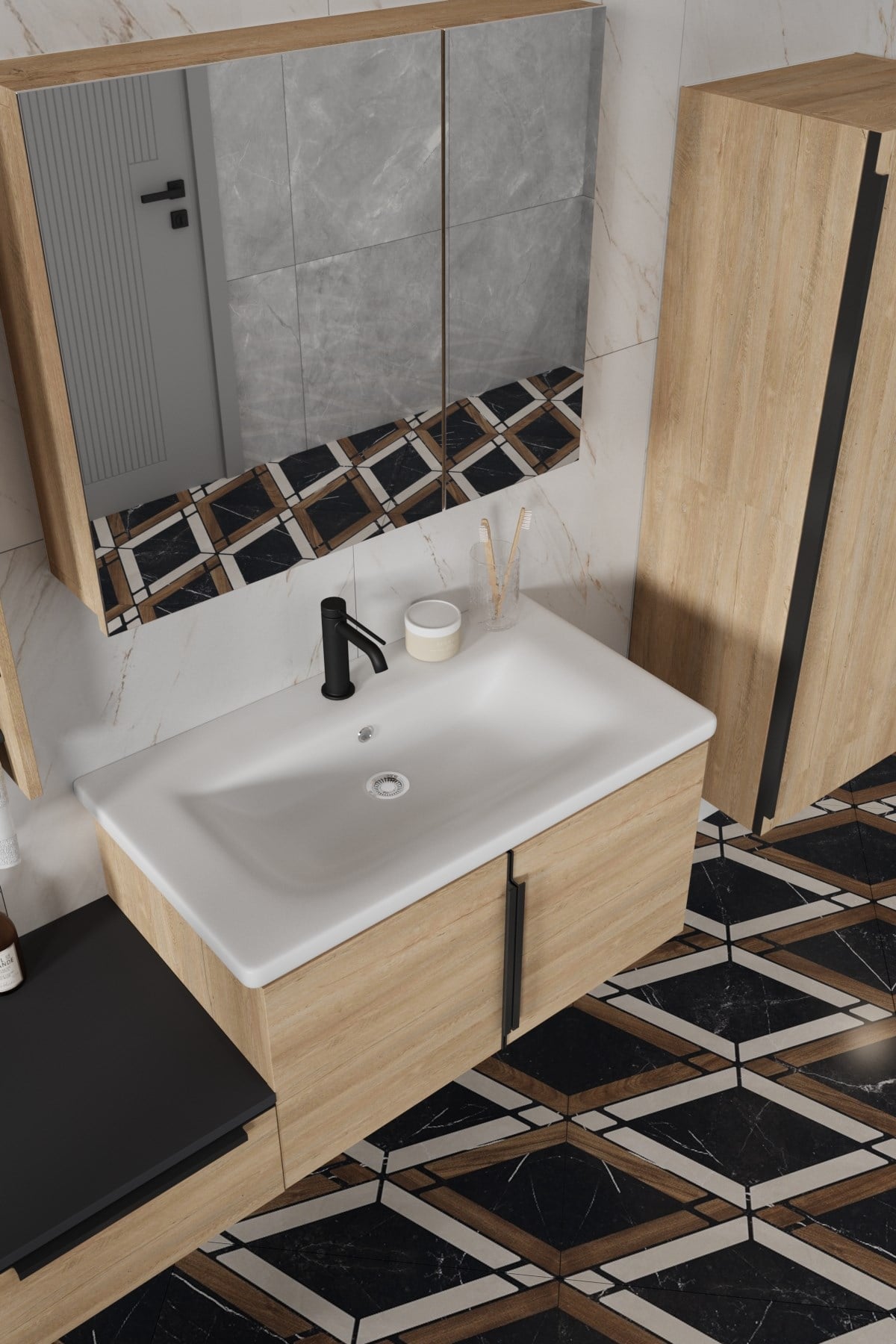 Balneom Banyo Zakkum 120 cm Banyo Dolabı Aynalı Üst Dolap Boy Dolabı ve Rafı_Balneom Banyo Zakkum 120 cm Banyo Dolabı Aynalı Üst Dolap Boy Dolabı ve Rafı | En Uygun Fiyatlarla Balneom.com Online Mağazasında | ZAKKUM 120 SET | Banyo Dolabında Kalitenin Adresi _BALNEOM_ZAKKUM 120 SET