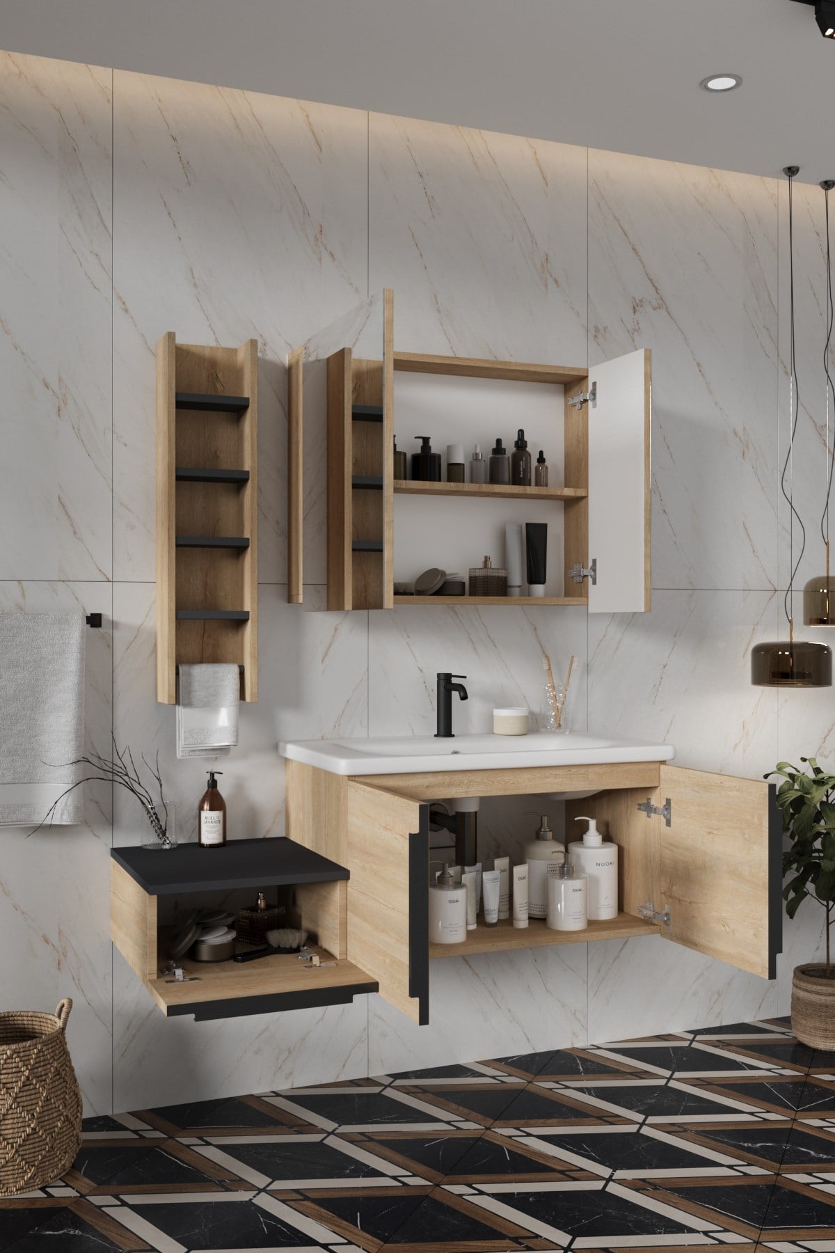 Balneom Banyo Zakkum 120cm Banyo Dolabı Aynalı Üst Dolap ve Rafı_Balneom Banyo Zakkum 120cm Banyo Dolabı Aynalı Üst Dolap ve Rafı | En Uygun Fiyatlarla Balneom.com Online Mağazasında | ZAKKUM 120  | Banyo Dolabında Kalitenin Adresi _BALNEOM_ZAKKUM 120 