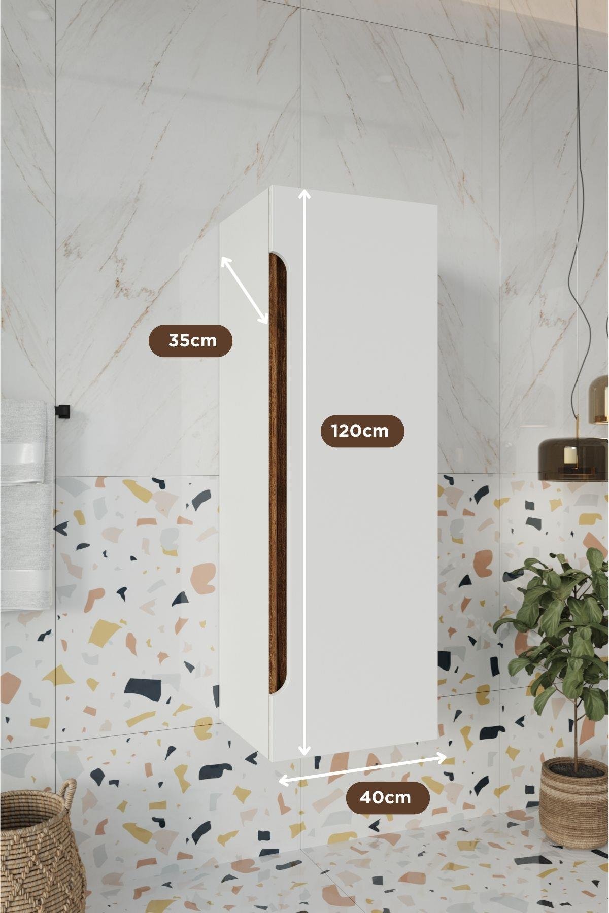 Banyo Koza 120 Cm %100 Mdf Banyo Boy Dolabı__BALNEOM_KOZA BEYAZ 120 BOY DOLAP