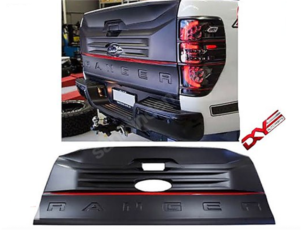 BAGAJ KAPI KAPLAMASI (SİYAH) FORD RANGER T7 2016> KIRMIZI ŞERİTLİ - RANGER YAZILI