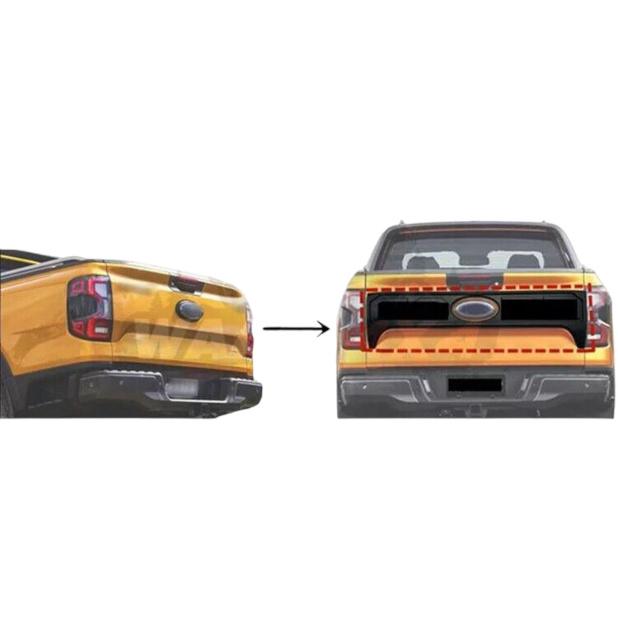 FORD RANGER T9 2022-2024 BAGAJ KAPAĞI KAPLAMASI SİYAH