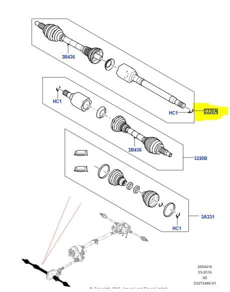 LR064251 RANGE ROVER DISCOVERY 5 ÖN AKS SAĞ GKN OEM