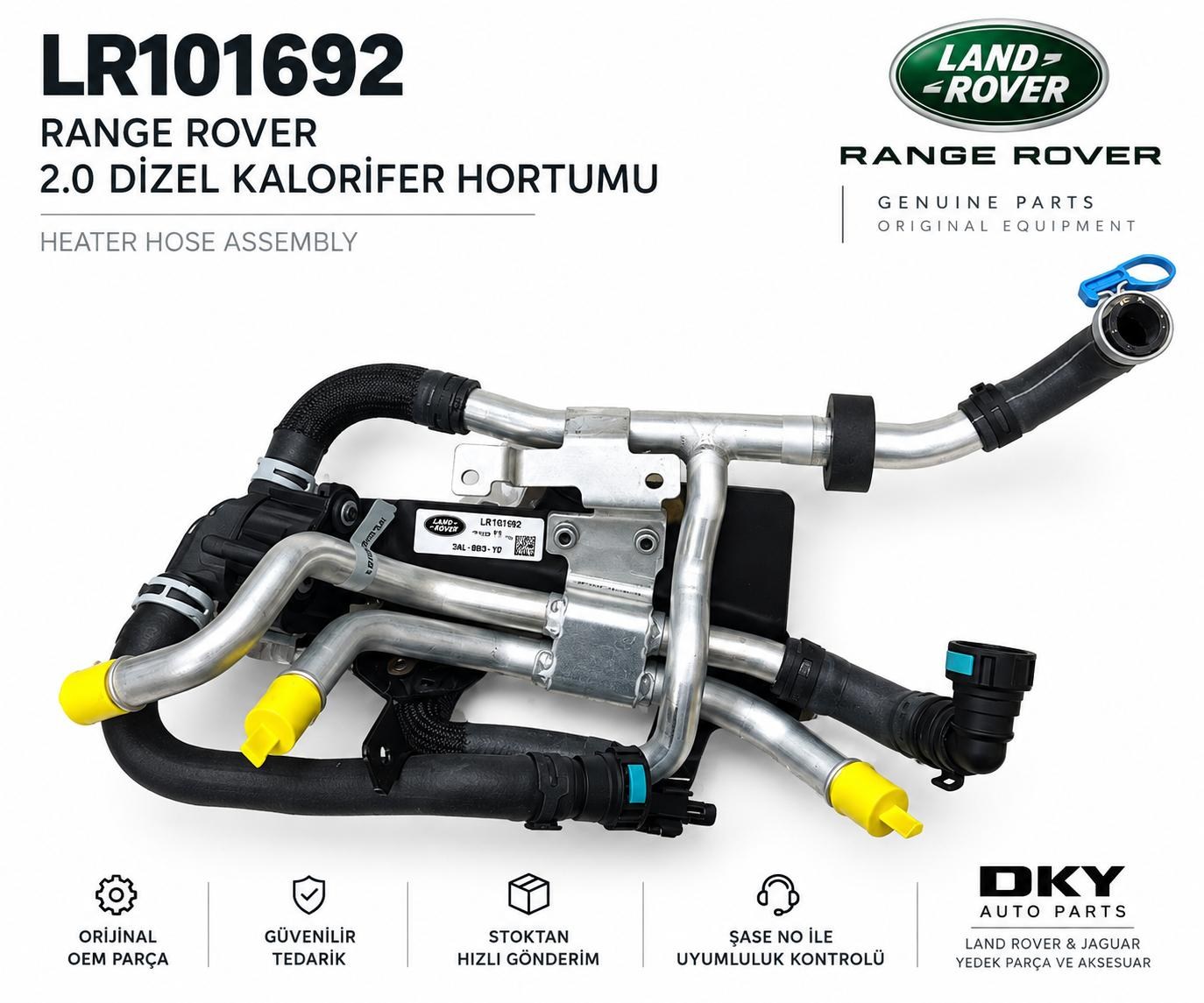 LR101692 RANGE ROVER 2.0 DİZEL KALORİFER HORTUMU