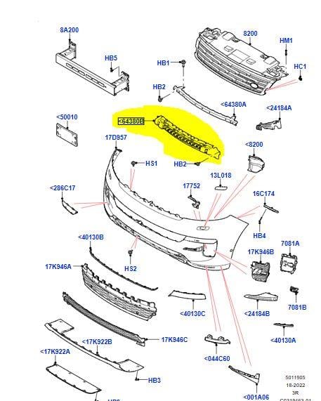 LR178990 ÖN TAMPON DESTEK BAĞLANTI BRAKETİ RANGE ROVER SPORT L461 2023-2025 