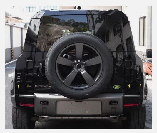 NEW DEFENDER ARKA STOP KORUMA KAPAĞI SMOKE SİYAH SET (2020-2026) Defender 90 / 110 / 130