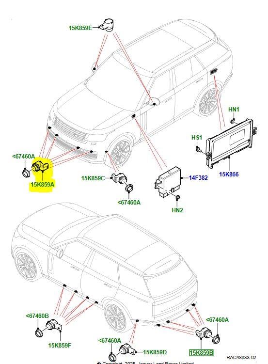 ÖN PARK SENSÖRÜ RANGE ROVER VOGUE 2022 DEFENDER LR137887 T2R5162