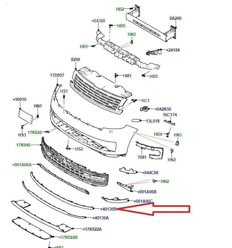 ÖN TAMPON ÇITASI ÜST RANGE ROVER VOGUE L460 2022-2025 LR157965