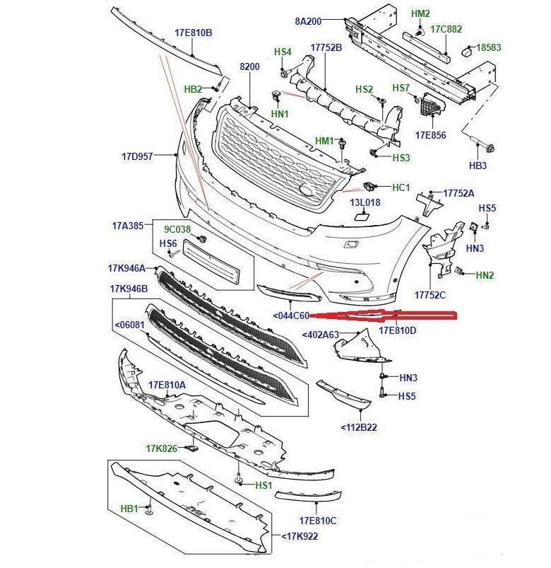 ÖN TAMPON SOL SİS KAPAĞI RANGE ROVER VELAR LR093506