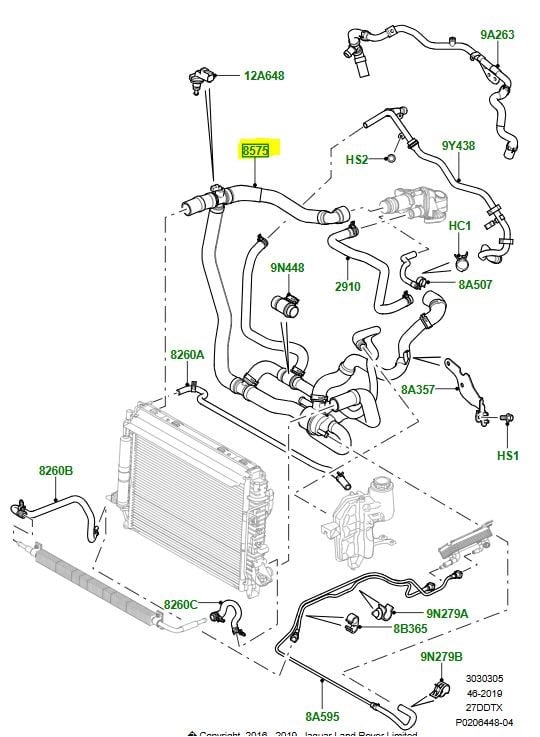 RADYATÖR HORTUM SETİ VE TERMOSTAT LR020009 RANGE ROVER DISCOVERY