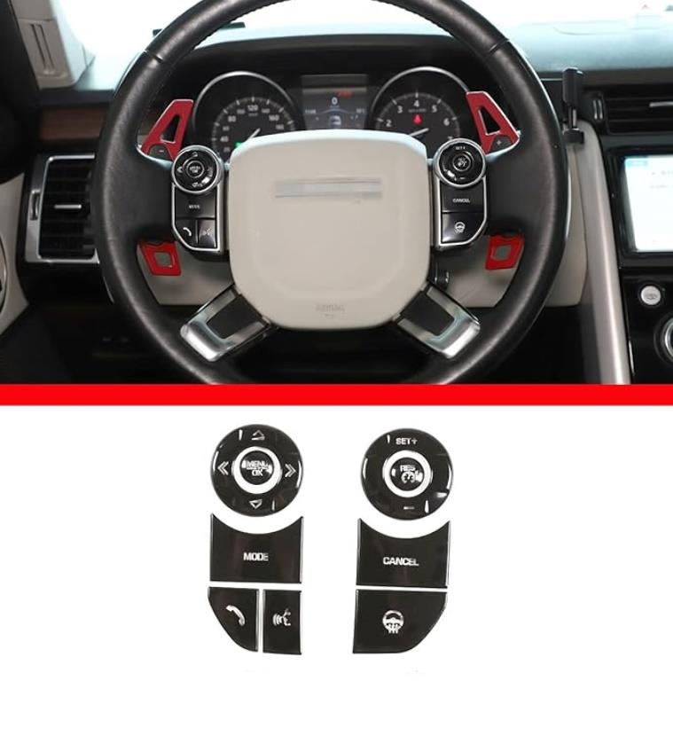 RANGE ROVER VOGUE DİREKSİYON TUŞ KAPLAMA SETİ SİYAH - ISITMALI