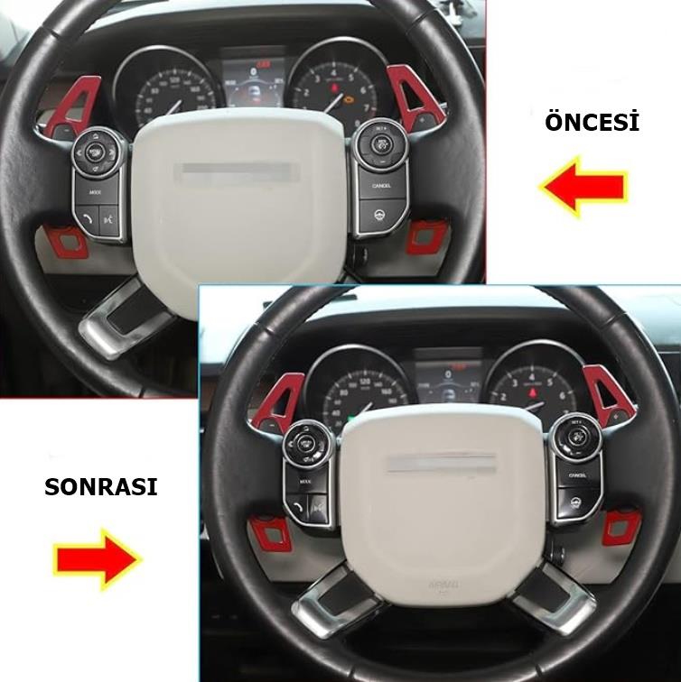 RANGE ROVER VOGUE DİREKSİYON TUŞ KAPLAMA SETİ SİYAH - ISITMALI