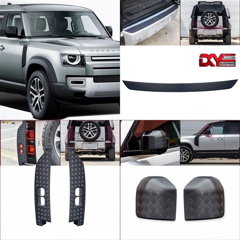 STOP LAMBASI-AYNA-ARKA TAMPON ÜST KORUMA SET METAL GÖRÜNÜMLÜ SERT PLASTİK - NEW DEFENDER