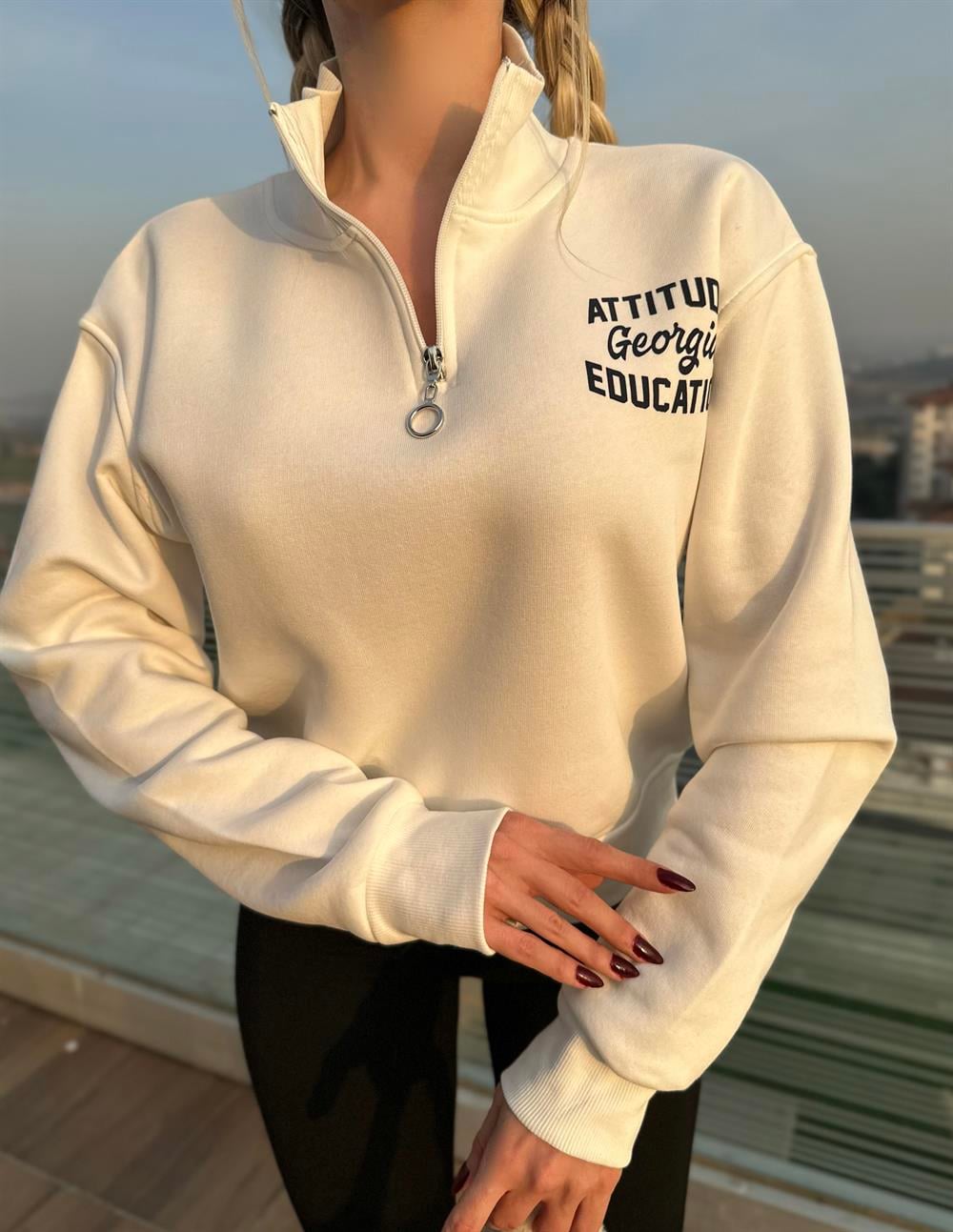 3 İplik İçi Pamuklu Sweatshirt