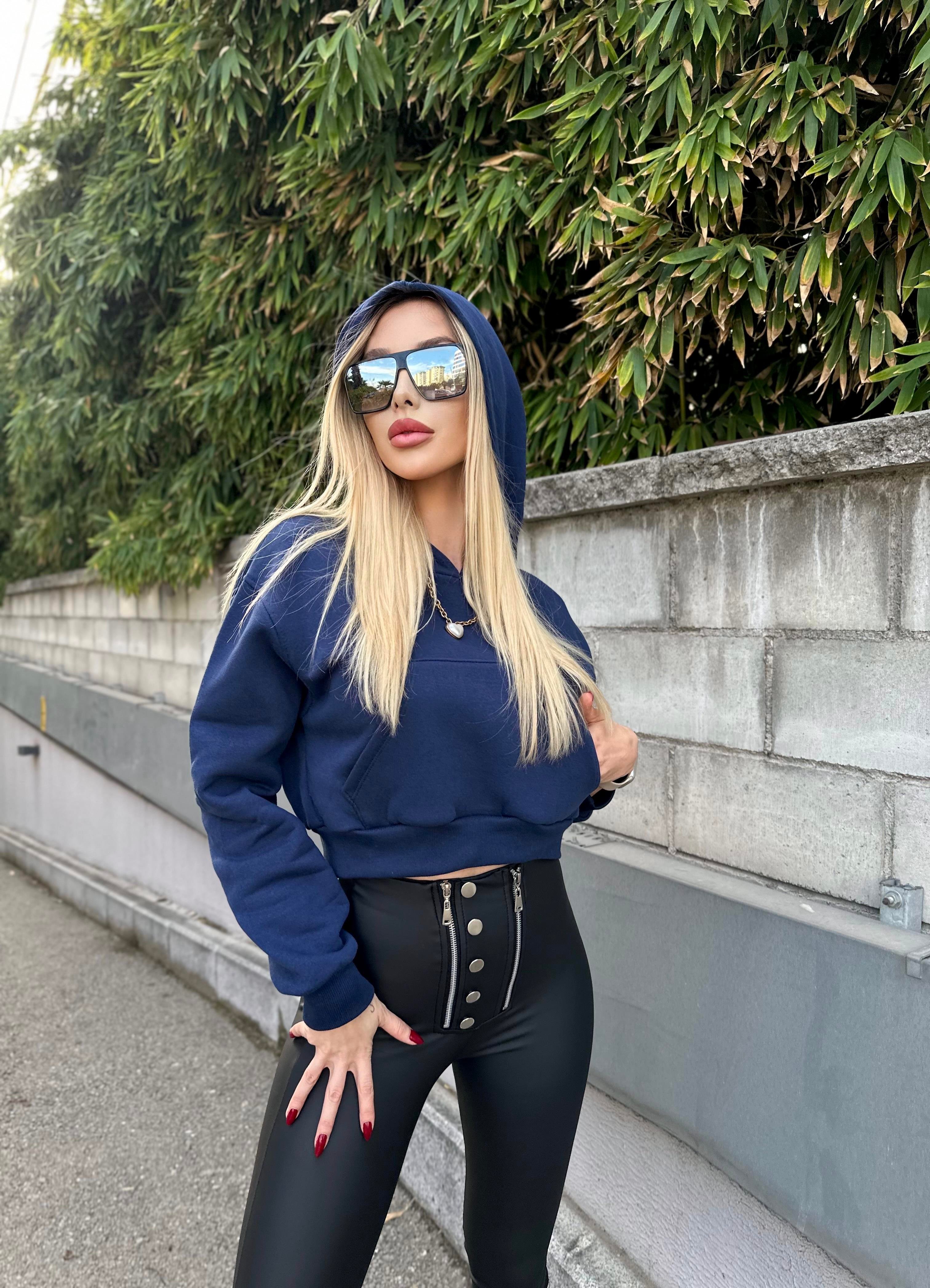 3 İplik Pamuklu Kapüşonlu Mini SweatShirt